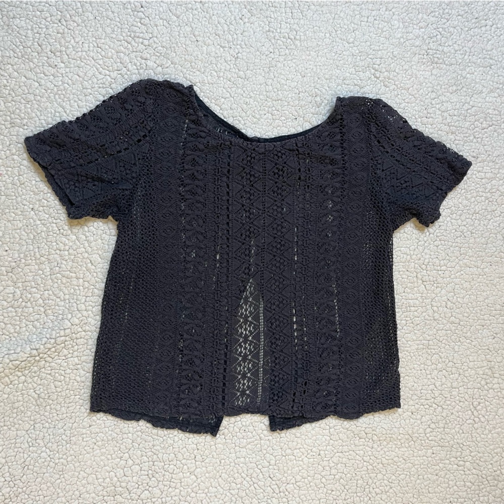 Medium black lace American Eagle top.